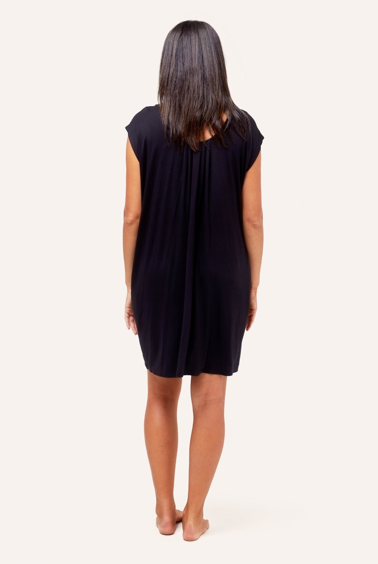 NOM Maternity Clementine Nightgown in Black, back view