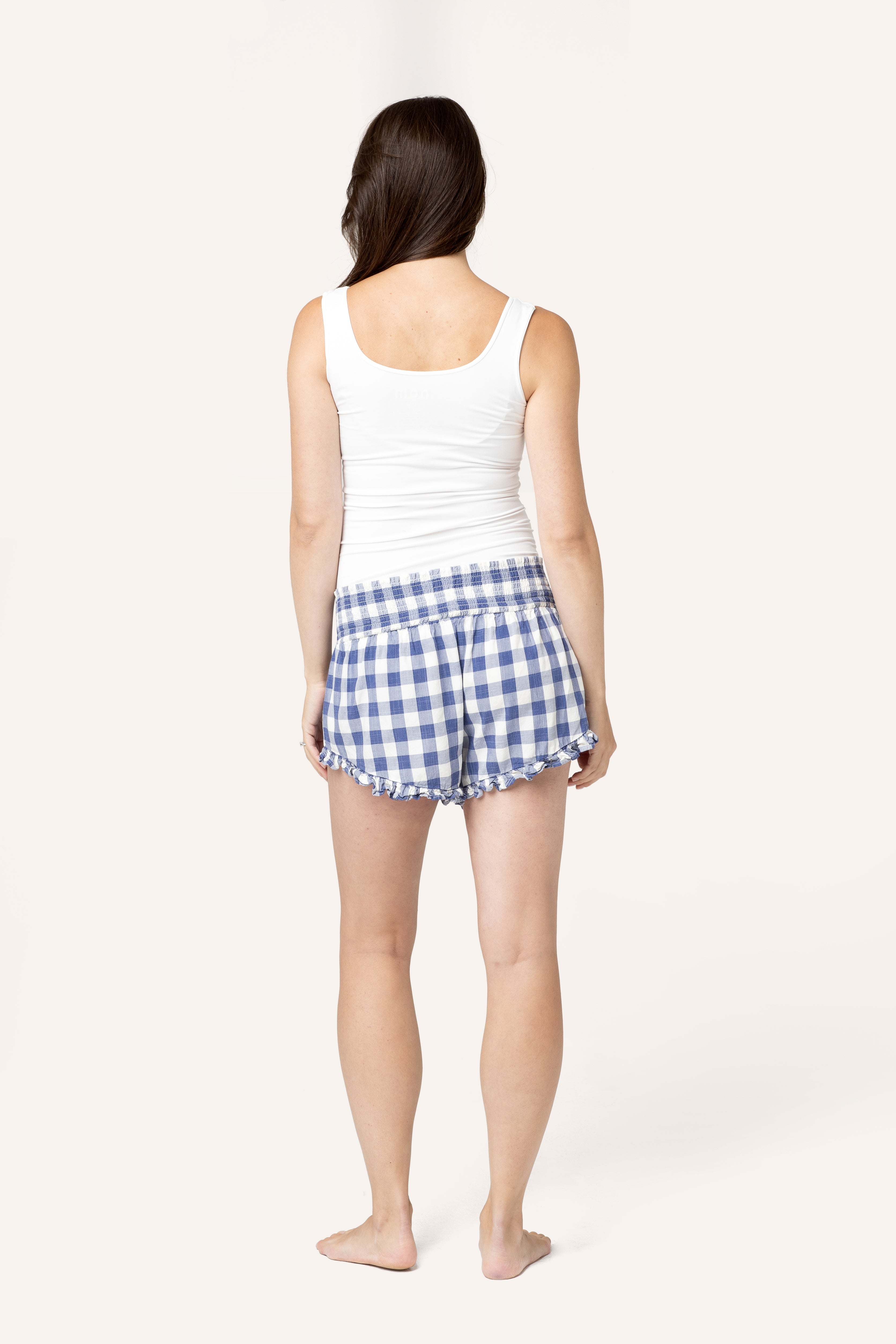 Fleur Smocked Under-the-belly Maternity Shorts
