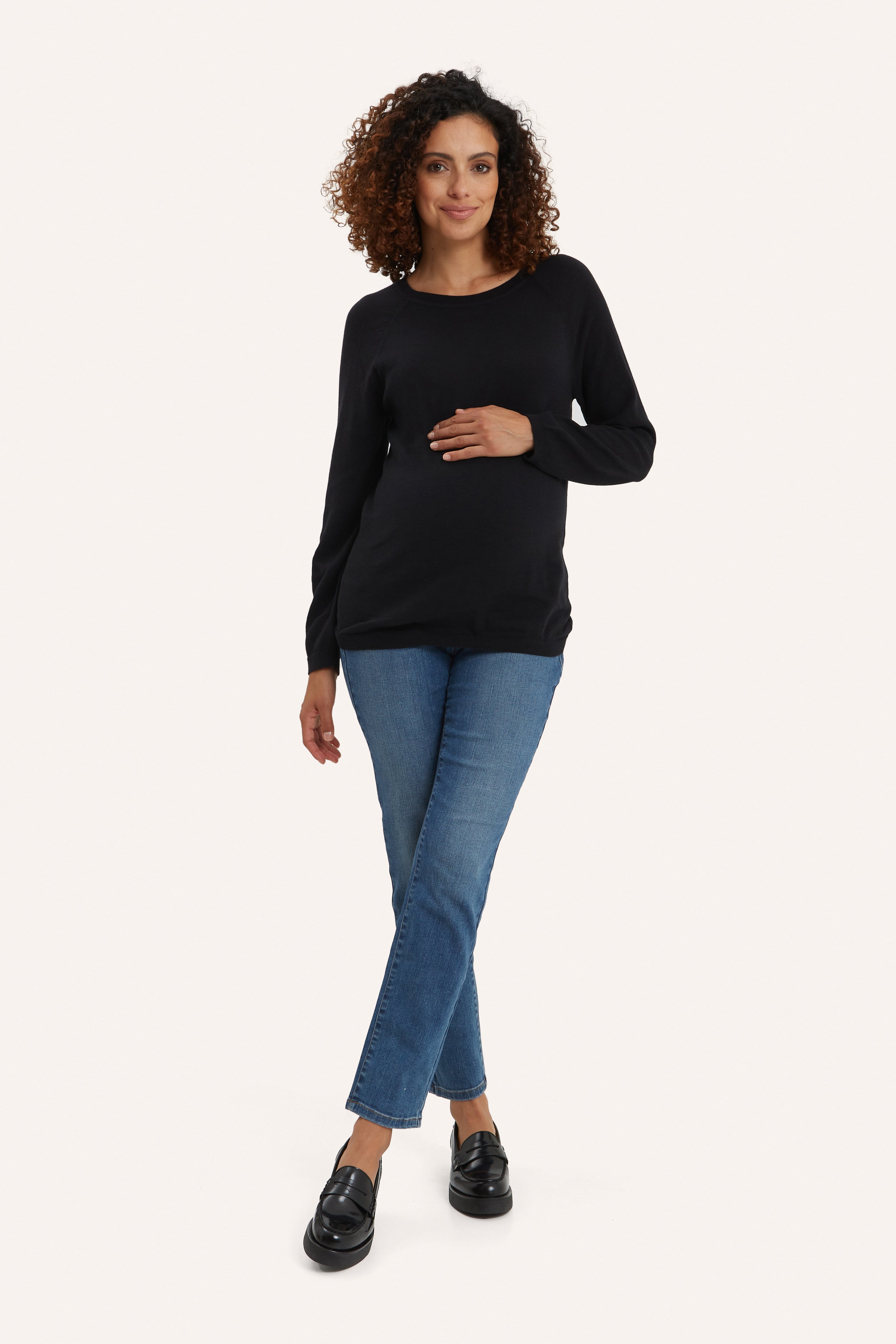 Breton Cotton Blend Maternity & Nursing Sweater
