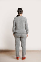 NOM Maternity Heart On My Pocket Sweatpants in Grey, back view showing side back pocket