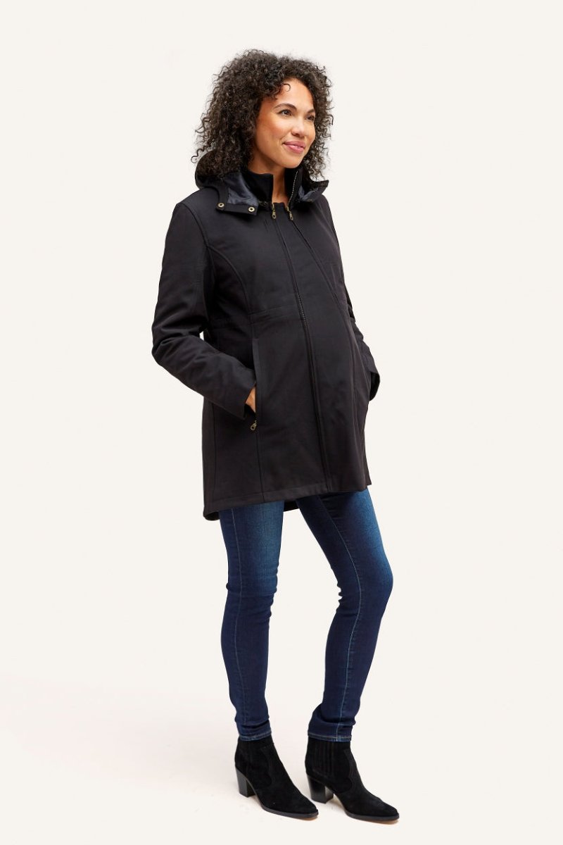 Nom Maternity 3 in 1 During After Coat Black