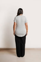 NOM Maternity The Nursing Tee in Heather Grey, back view