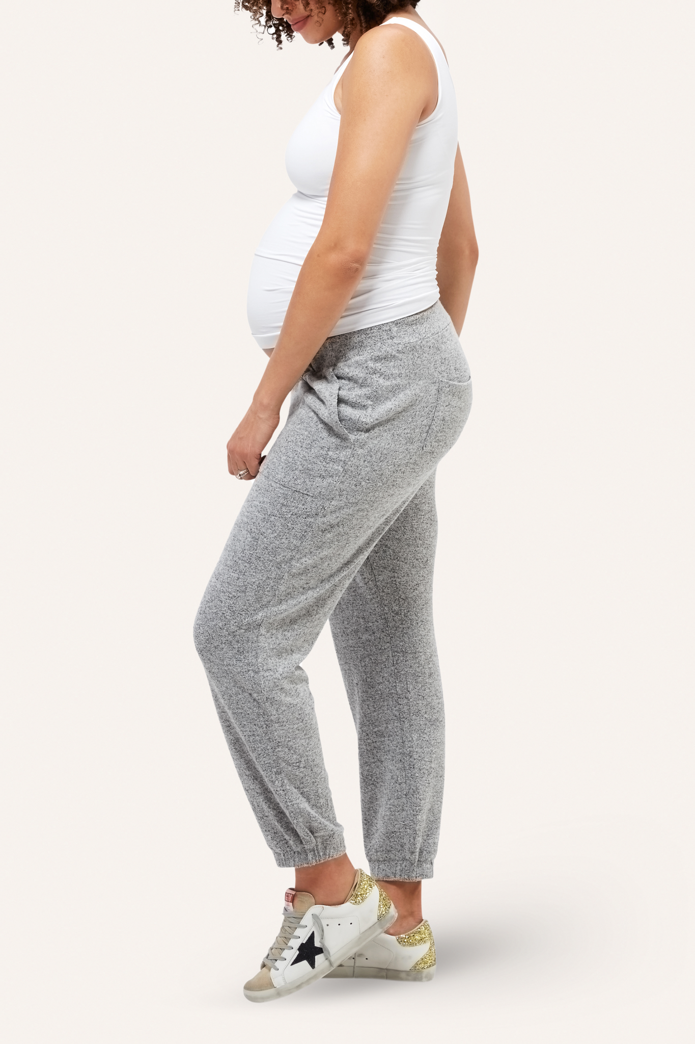 fitglam Women's Maternity Pants Over Belly Lounge Pajamas Clothes Pregnancy  Must Haves Joggers with Pockets 2 Pack at  Women's Clothing store