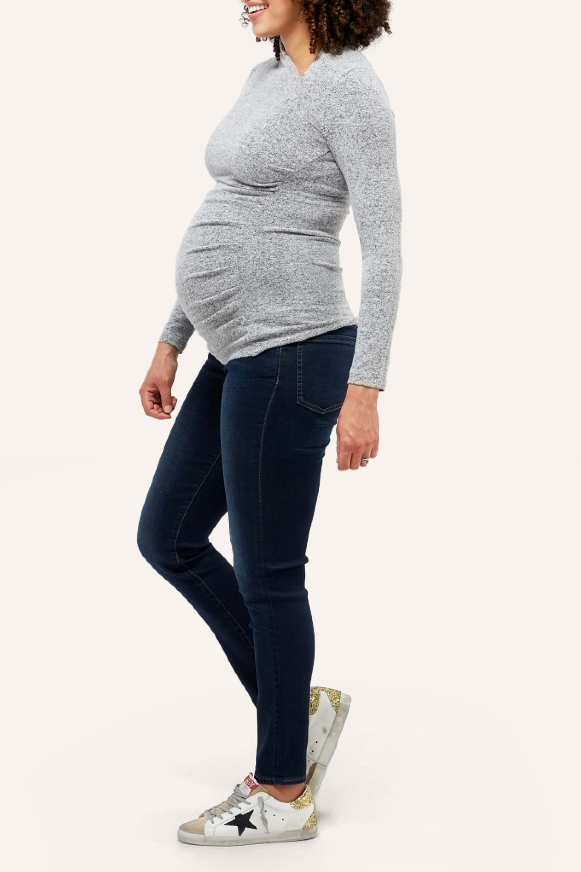Amy Asymmetrical Ruched Maternity Sweater