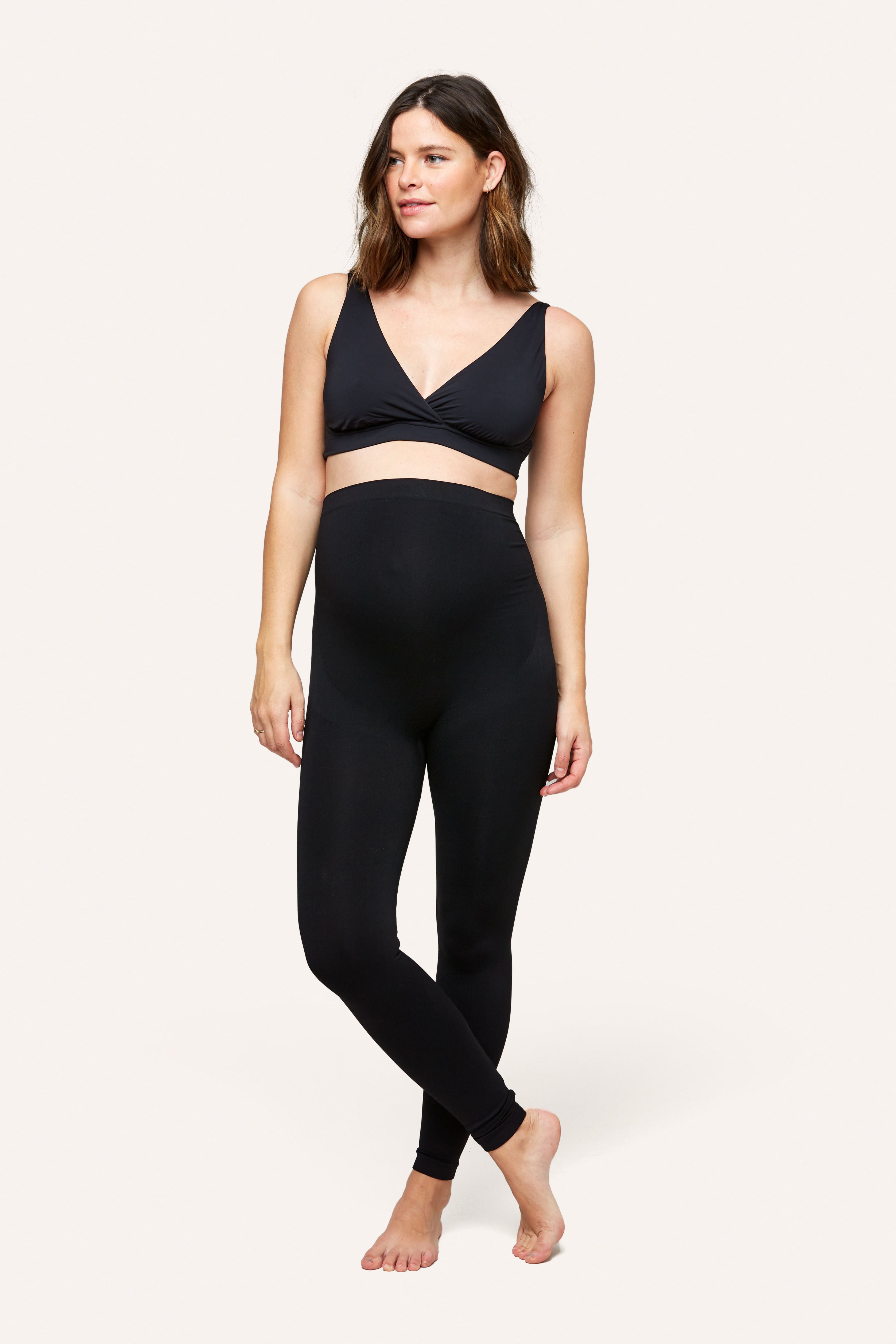 KNIX Seamless BlissFit Maternity Leggings - Seamless Over-The-Belly Active  Wear - Black