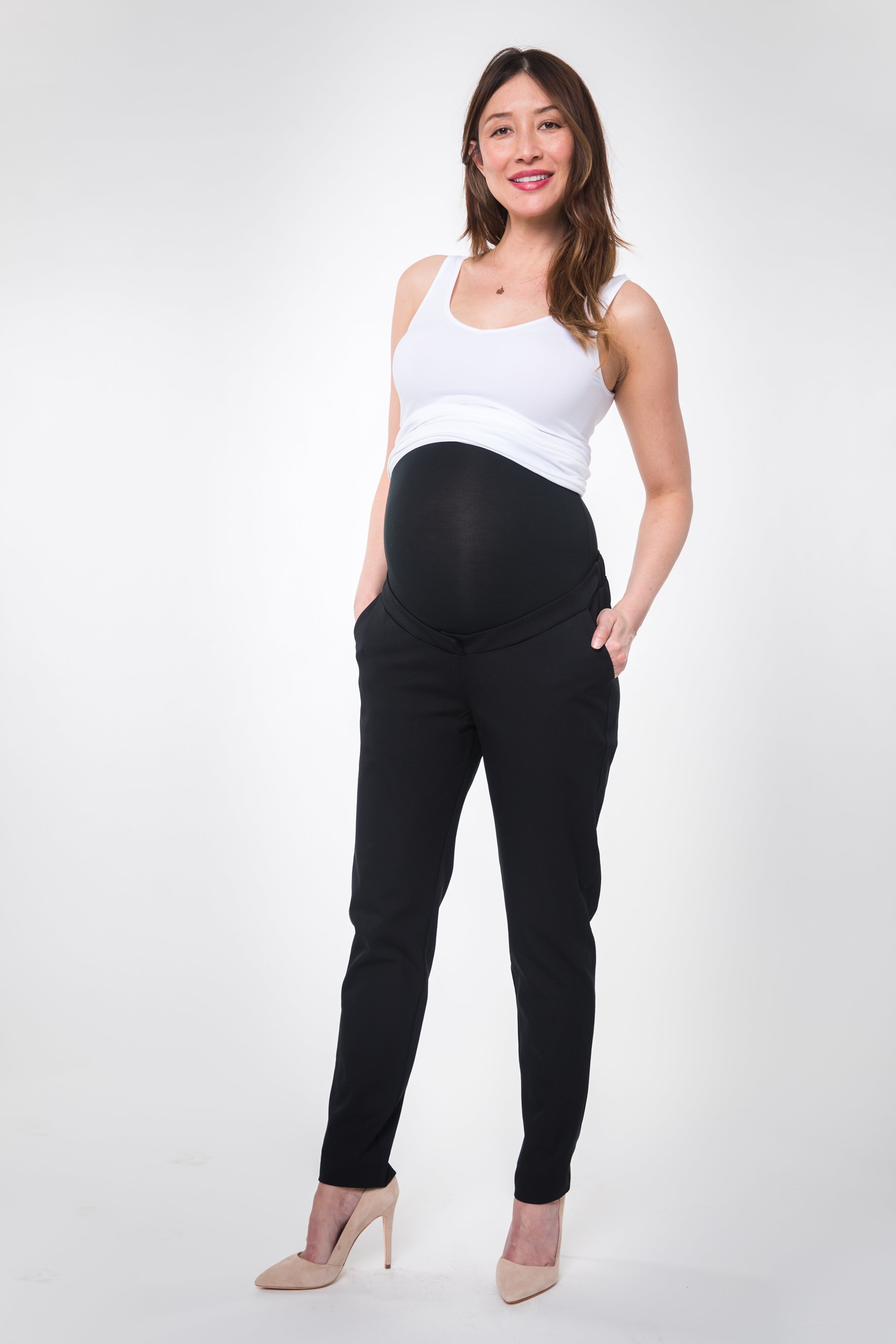 ASOS DESIGN Maternity jersey tapered suit trousers in black  ASOS